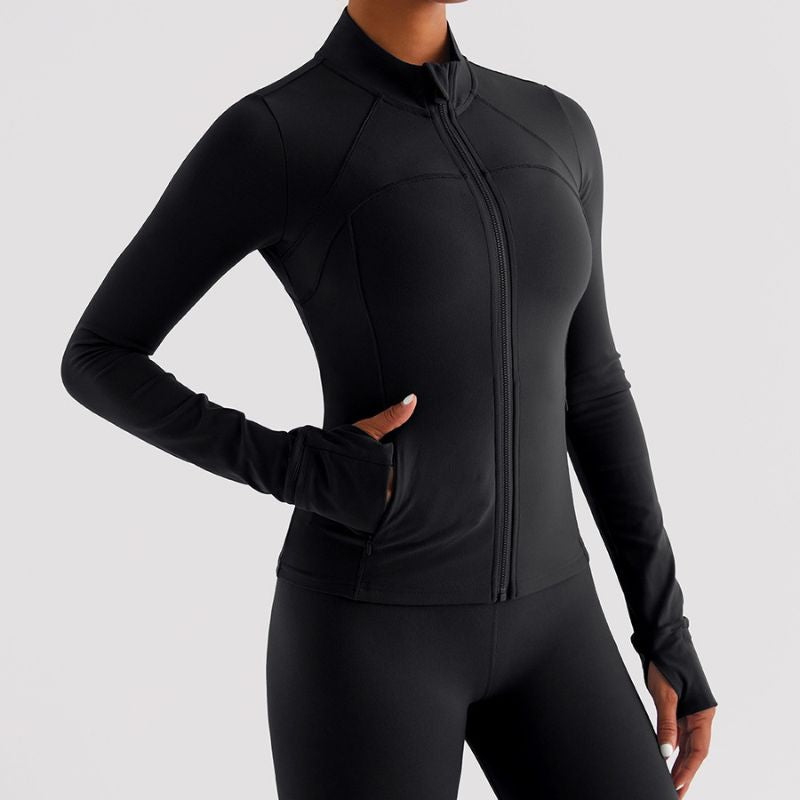 Brushed tight-fitting sports yoga jacket