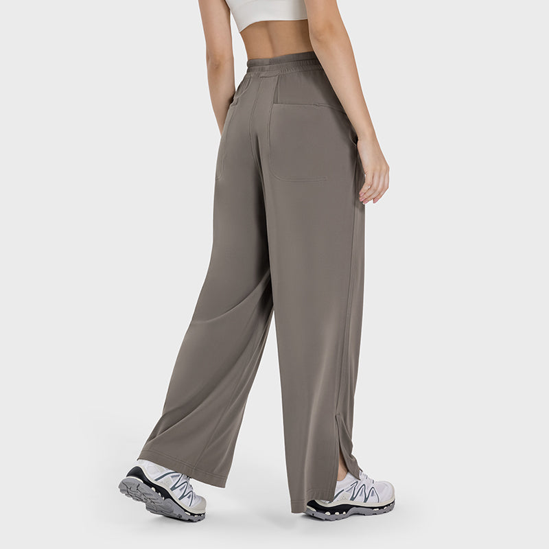 Straight-leg yoga sport pants with side pockets