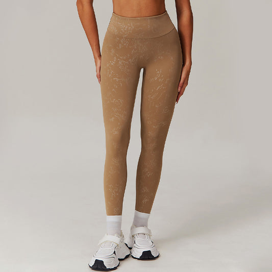 gold stamping and High-waisted sports leggings