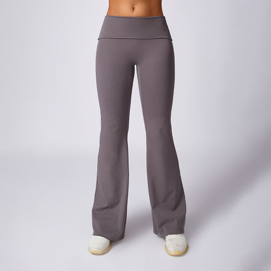 High-waisted hip-lifting flared casual sport pants