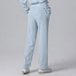 High Waisted Loose Drawstring Straight Leg Full-Length Pants