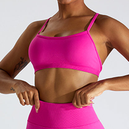 Soutien-gorge de sport de yoga croisé sans couture à séchage rapide