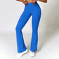 Buttock lift yoga exercise wide leg flared pants