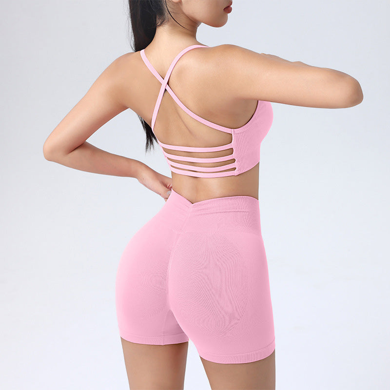 Seamless Sexy Bra + High Waisted Shorts 2-Piece Set