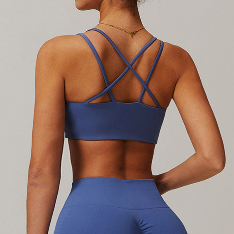 Cross back yoga outdoor running fitness sports bra