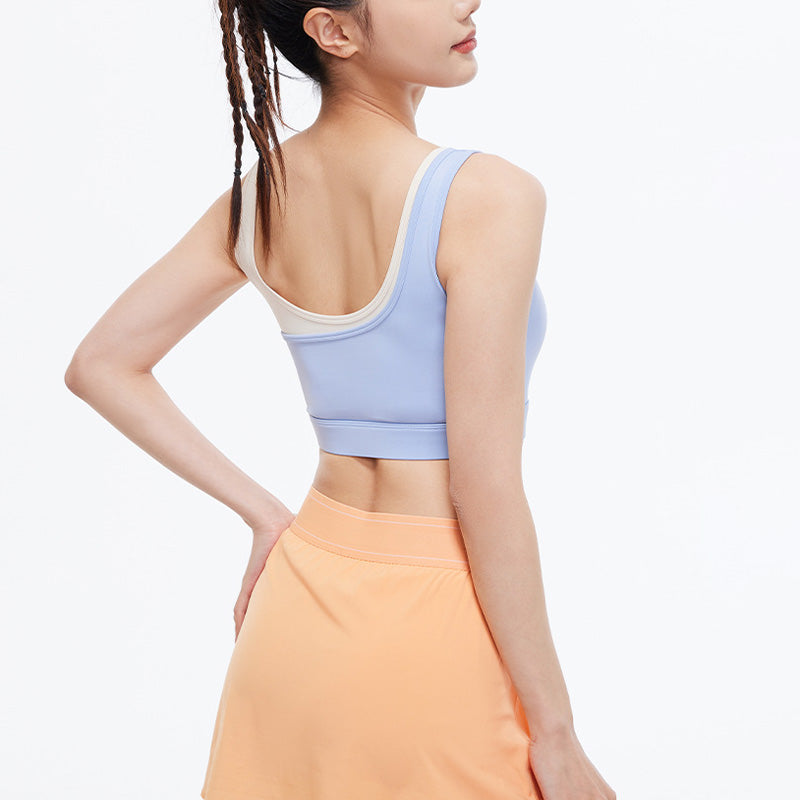 High Resilience Bicolor Ultra-soft Sports Crop Bra