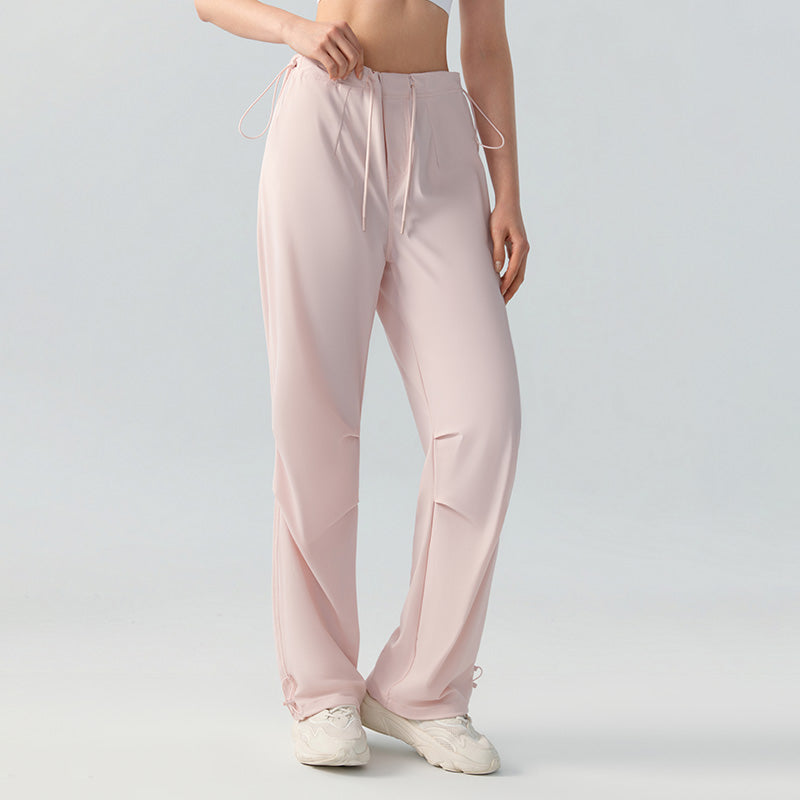 Breathable draped loose straight pants