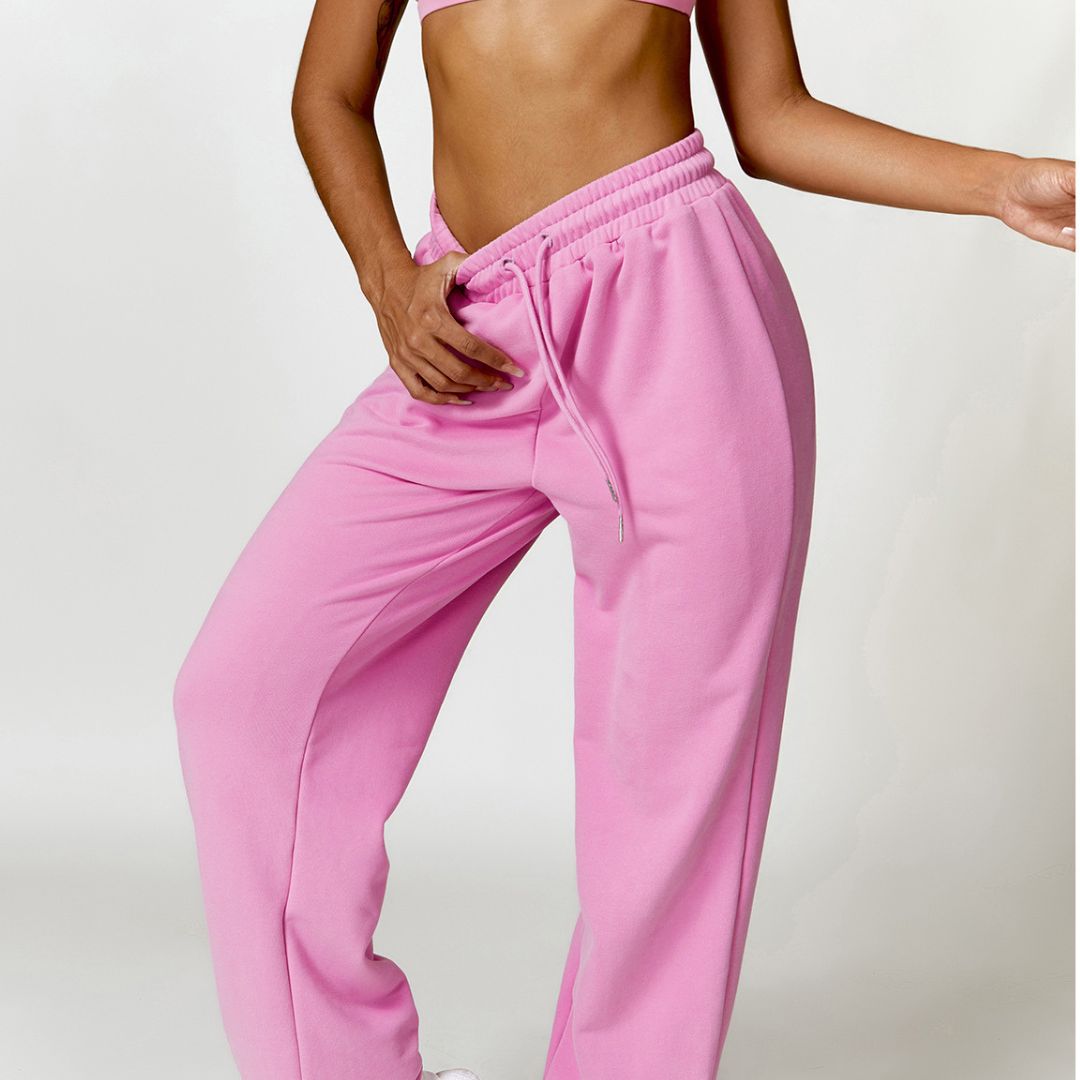 Triangle cup sports bra & jogging bottoms 2-piece set