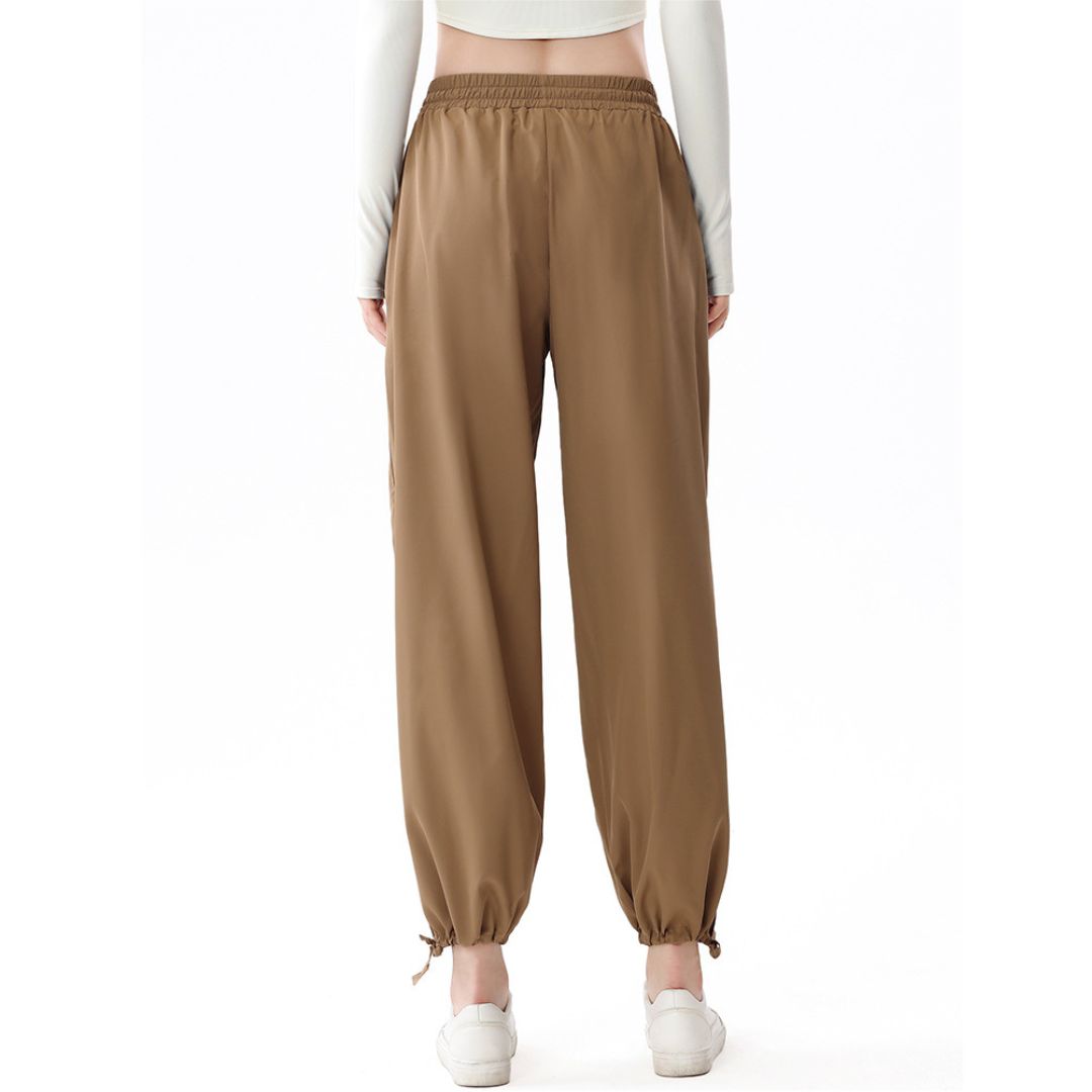 High-waisted loose-fitting sports jogging pants