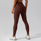 High waist skinny solid color leggings