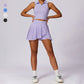 Sleeveless tops & ruffled skirts sports sets