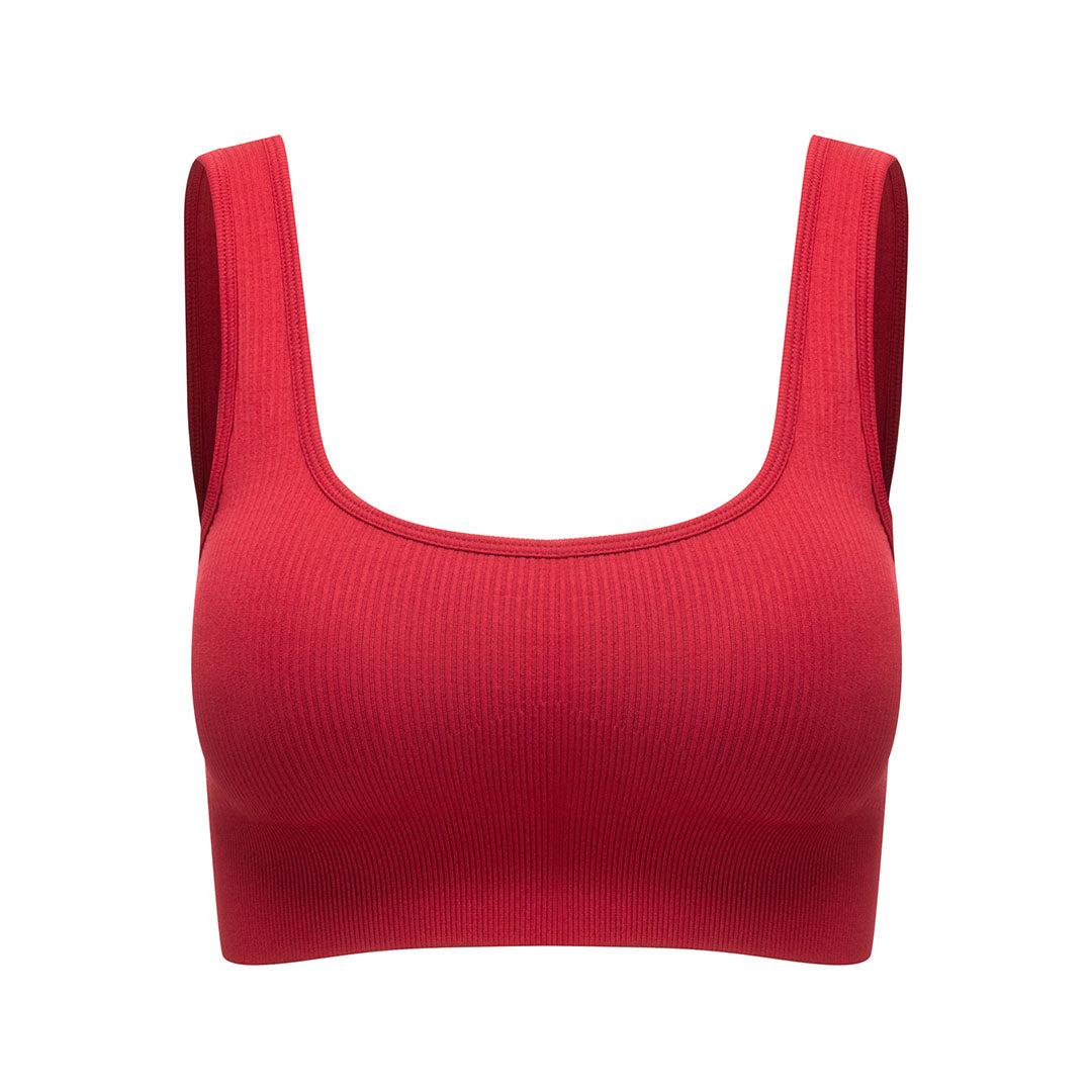 Solid wide straps, square neck sports bra