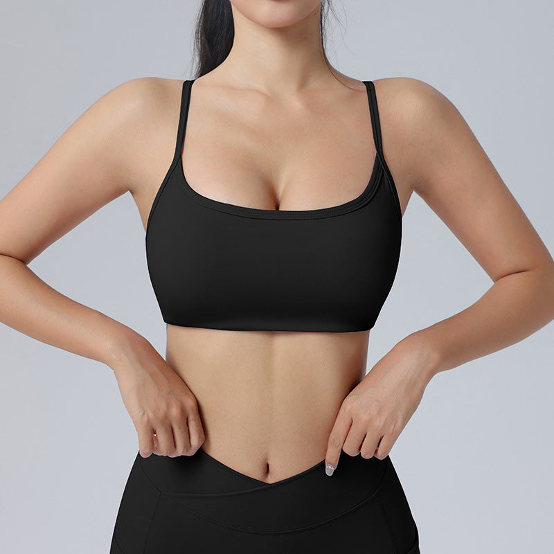 Ultra-Soft Cross Back Thin Straps Sports Bra