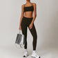 Quick-Dry halter double straps sports Bra + High-waist leggings 2-piece set