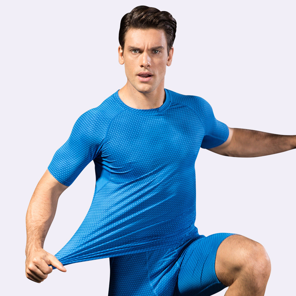 Men's solid color quick-drying sports short-sleeved top