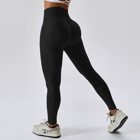 Seamless high-rise solid color hip lift yoga leggings