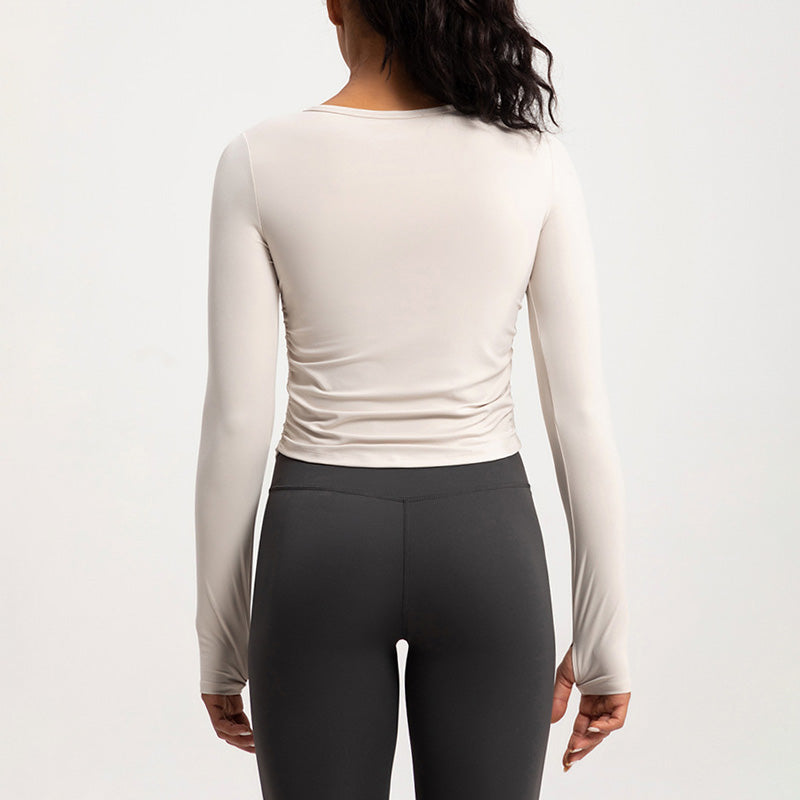 Autumn and winter long sleeved tight fitting fitness top