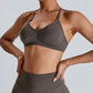 Seamless Thin Straps Cross Back Sports Bra