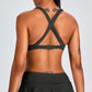 Breathable Cross Back Wide straps Sports Bra