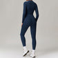 Silmming Fleece Long Sleeve Top + High waist leggings set