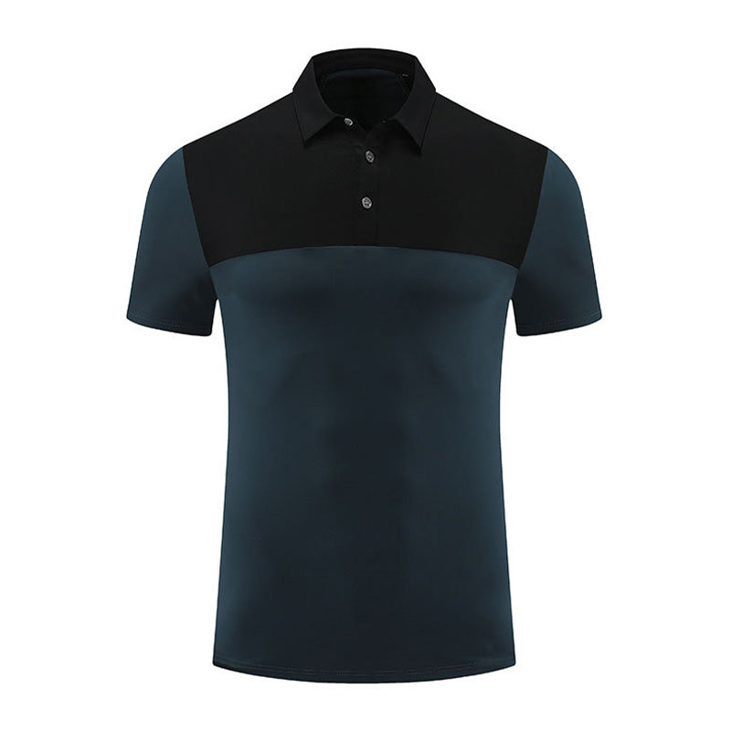 Outdoor Breathable Splicing Quick-Dry Sports Polo T-shirt