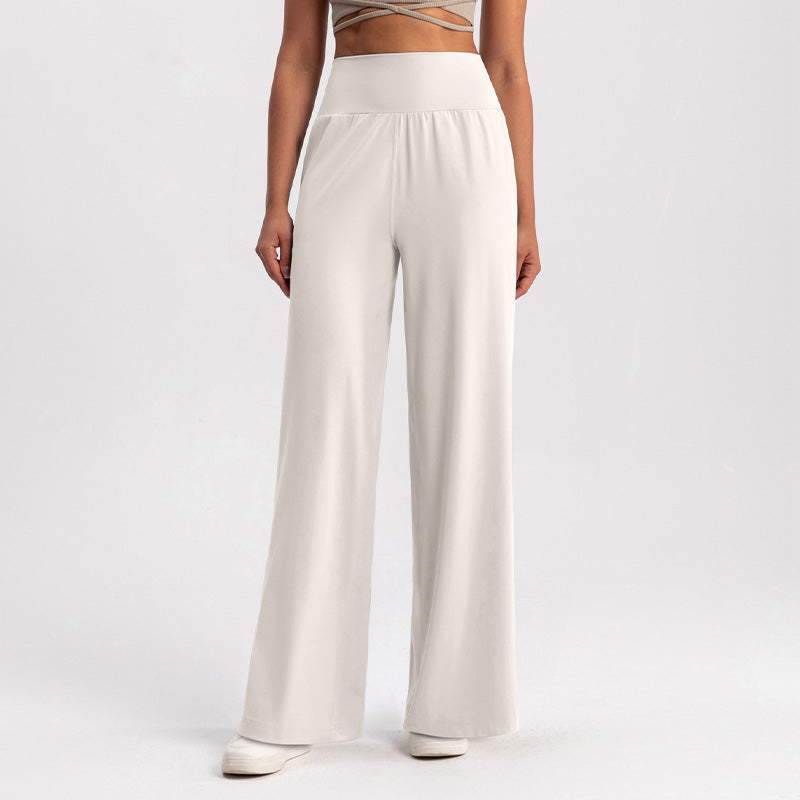 Nude High Waist Loose Wide Leg Straight Pants