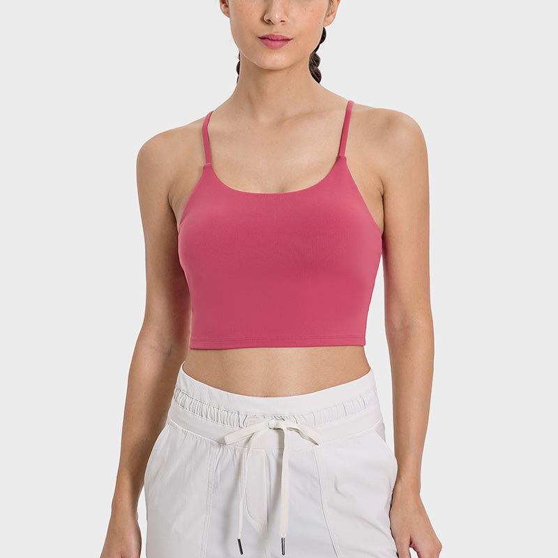 Nude Ultra-Soft Thin Straps Fitness Crop Top