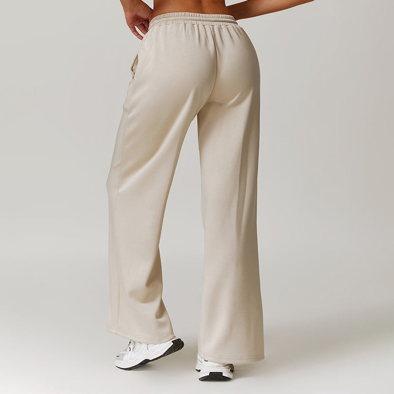 Casual And Loose High Waist Straight Leg Sports Sweatpants