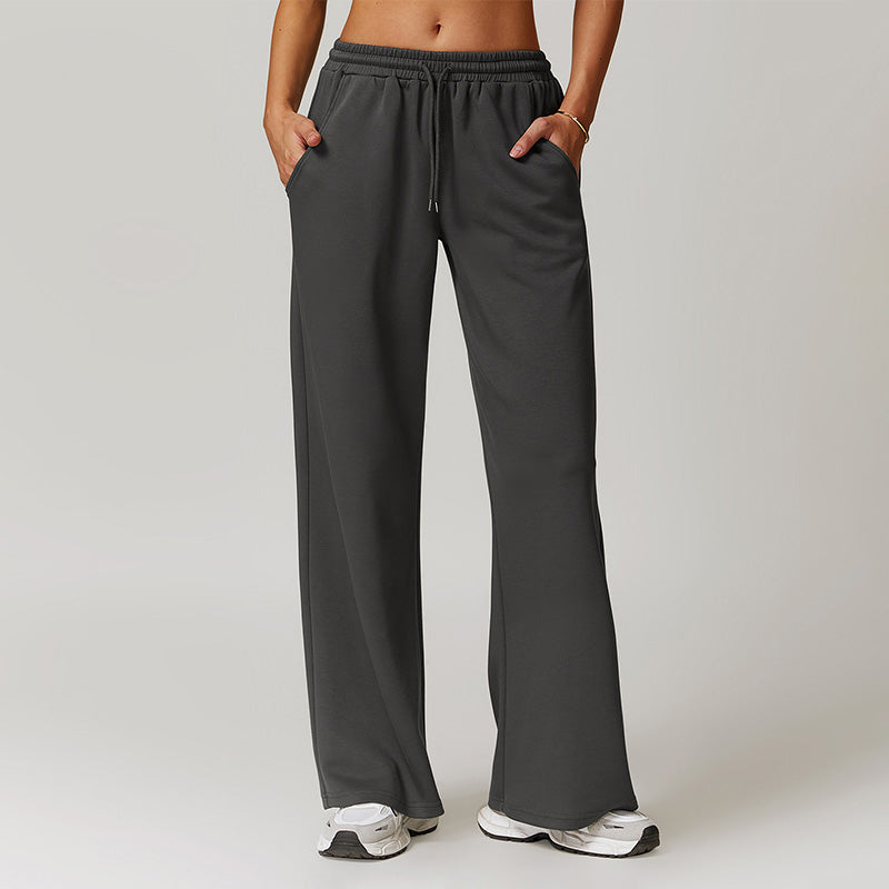 Casual And Loose High Waist Straight Leg Sports Sweatpants