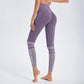 Seamless monogram print stripe sport leggings