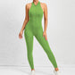 Cut-out running fitness exercise jumpsuit