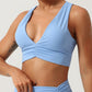 Cross beauty back gathered V-neck yoga bras