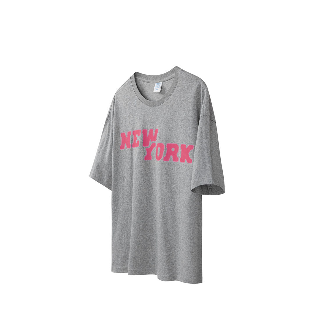 New York loose solid print T-shirt