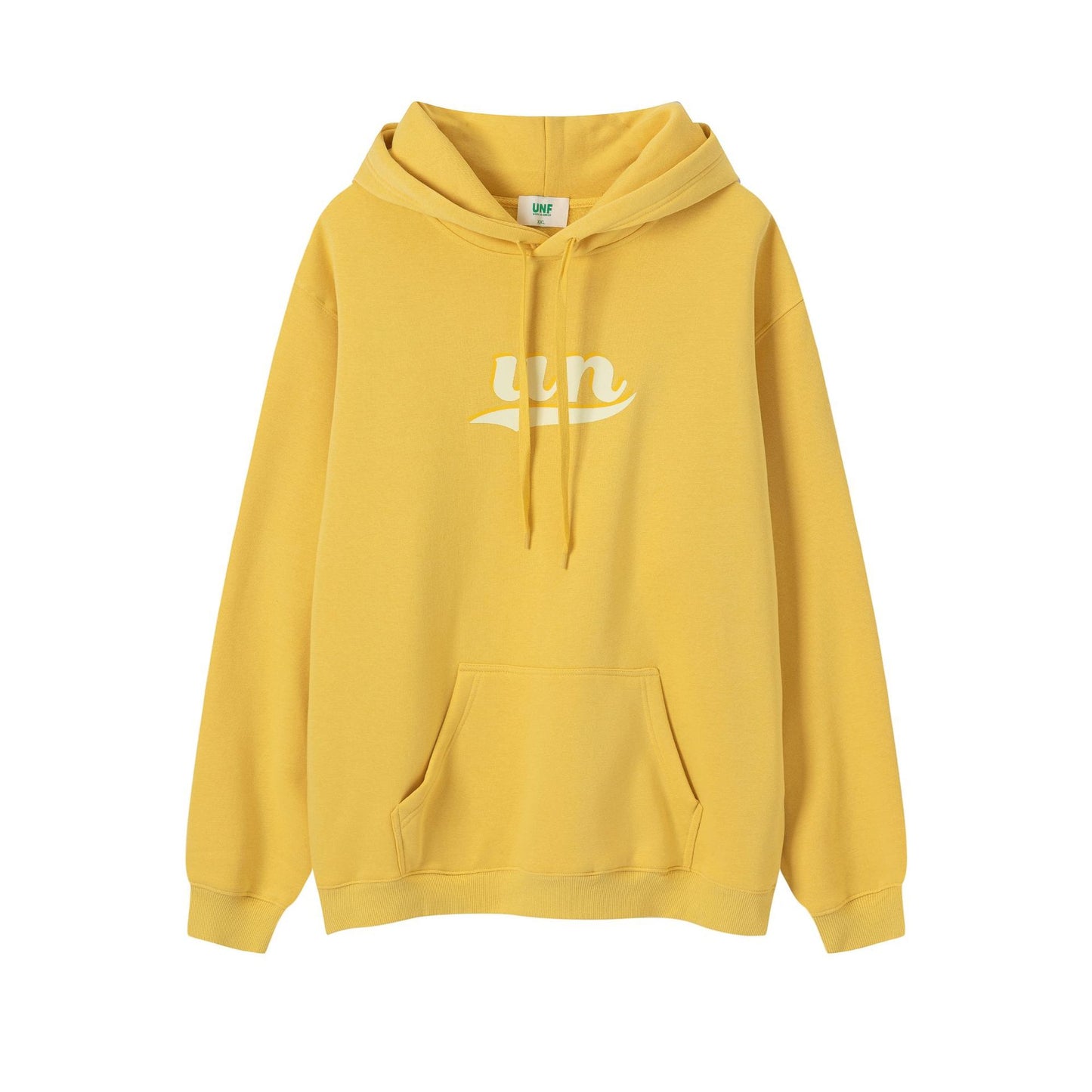 Letter-stamped fleece hoodie