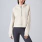 Velvet warm half zip hooded sweatshirt