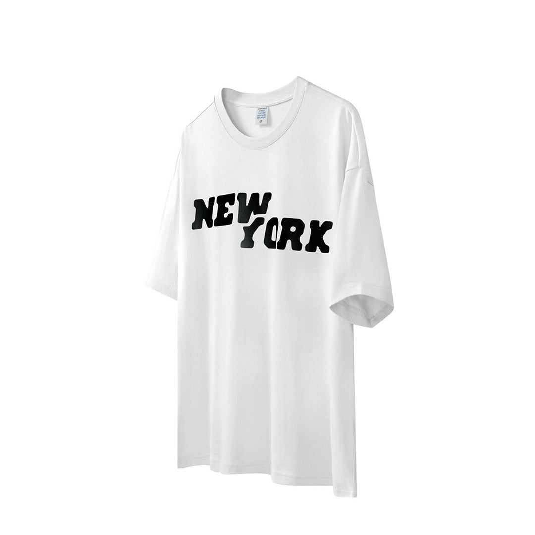 New York loose solid print T-shirt