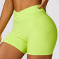 Peach hip high waist yoga shorts