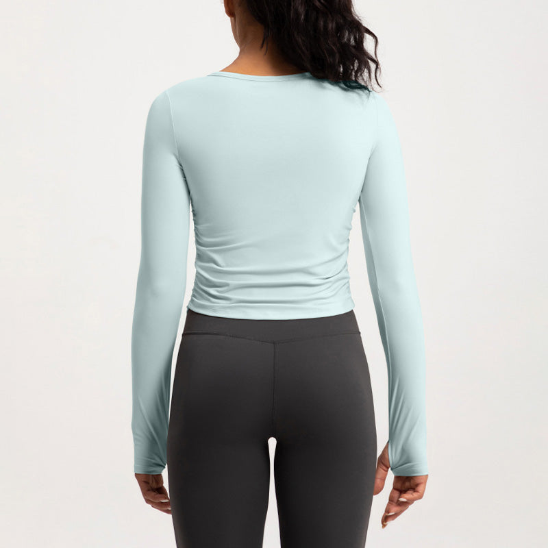 Autumn and winter long sleeved tight fitting fitness top