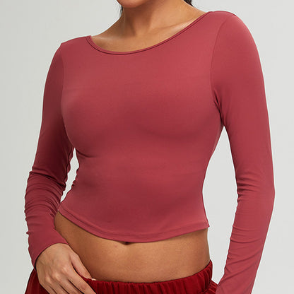 Autumn and winter long sleeved Backless yoga top