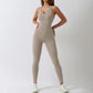 Seamless cutout back sports jumpsuit