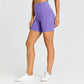 Skin-friendly solid patchwork sports shorts