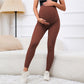 High-waisted, belly-supporting, high-elastic maternity pants for outerwear