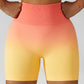 Colourful gradient hip-lifting seamless shorts