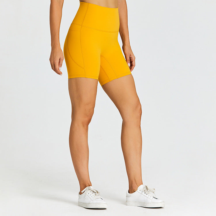 Skin-friendly solid patchwork sports shorts