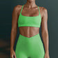 Solid color back cross-fold sports bra