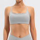 Solid color back cross-fold sports bra