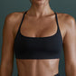 Solid color back cross-fold sports bra