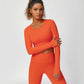 Cropped crew-neck long sleeves and leggings 2-piece set