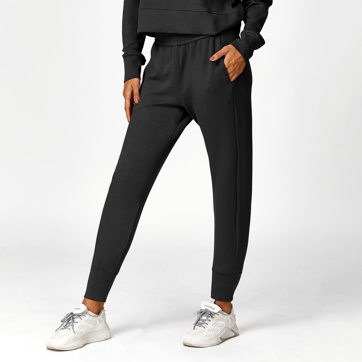 Solid stretch jogging bottoms
