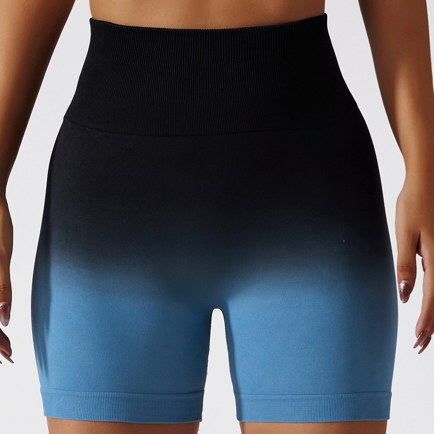 Colourful gradient hip-lifting seamless shorts